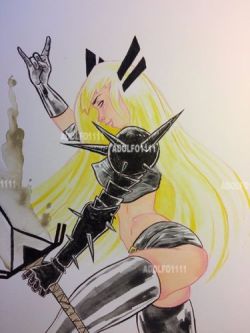 dailydamnation:Illyana is totally metal (or at least her armour is)Artist: Aadolfo1111artworks