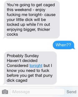 oregoncuckold:  Texts from Mistress tonight. 
