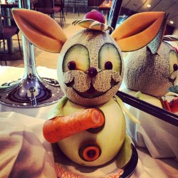Cute as Fuck! #atlantiscruise #atlantisevents #bunny #rabbit #fruit #art  (at Independence of the Sea)
