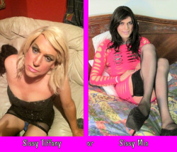 bogeygol1: stallionofsissies:   Sissy Contest! Who is your favourite sissy? Sissy Tiffany or Sissy Mia? Reblog with a comment.   Definitely @miamomma , one of my favorites! 😘 