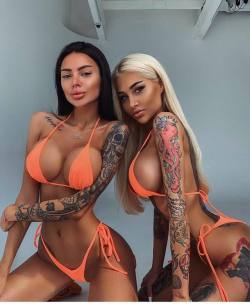 inkeduppirates:  #beautifulgirls @alena_omovych and @merzybitch  #beautiful #inkedup_pirates #ink #inked #inkedgirls #inkedup #inkstagram #inkisthickerthanblood #tattooedgirls #tattooedwomen #tattoo #tattoos #tattooed #tattoomodel #tattooideas #tattooing