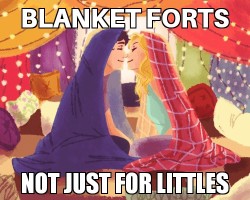 rainbowgardenia:  sugarbearsrus:  @rainbowgardenia you should know this, when you make a blanket fort, it’s ok to share.  I’ll always share my blanket fort with you, Sugar Bear! 😍