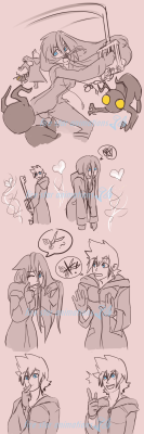 kingdomsaurushearts:  Long Haired Xion 1/ 2 / 3 / 4Long loose hair doesn’t go well with Battle.How does Xemnas do it?well. Roxas has ONE solution.