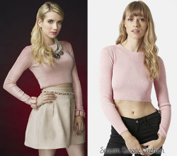 Screamqueensfashion:  Who: Emma Roberts As Chanel Oberlinwhat: Topshop Ribbed Crop