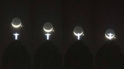  Time lapse of the Moon and Venus behind Christ the Redeemer in Rio de Janeiro, Brazil. 