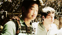 wickedisgood:  Ki Hong Lee and Dylan O’Brien behind the scenes of The Maze Runner 