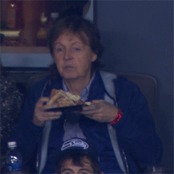 Sir Paul: OM non nom nom  dizzydoh:  and the best gif of the superbowl award goes to 
