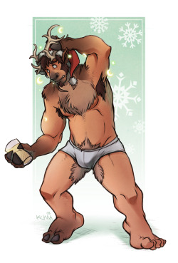 kwartha:  Kuma’s transformation art is so good.  In this picture the story I get is that the father of some kid went down and drank the milk intended for Santa, but he shouldn’t have cause Santa would exact revenge by transforming him into a reindeer,
