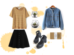coxhst:  THIS SHOP HAS THE CUTEST LOOKS VINTAGE SHIRT BLACK SKIRT DENIM COAT BLACK PUMPS All the clothes above are on sale You can check out more sales here 