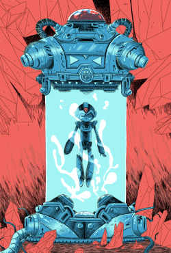 idrawnintendo:  Mega Man X piece for this year’s Fangamer X Attract Mode show in Seattle during PAX. 24 x 36, 4 color screen prints.