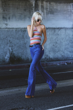onthe-wayout:  Top and Jeans- Holly Ryan for Wrangler Australia Belt-Stitch &amp; Hide Oh man, Wrangler Australia always gets it right. Love this collaboration with jewelry designer Holly Ryan, it’s like my 70’s dream complete with a rainbow label