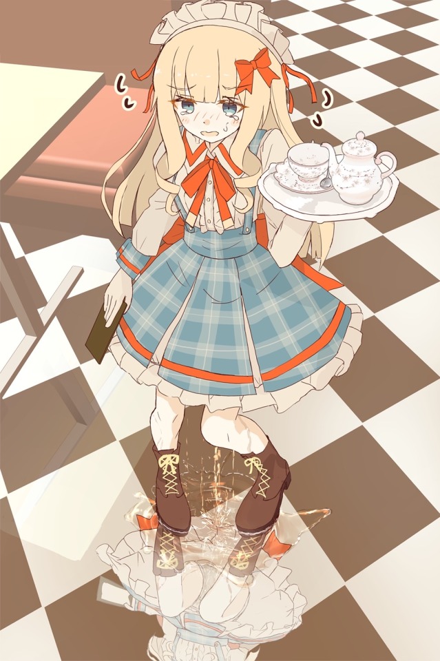 This art style is so cute and I love the reflection on the floor. 
