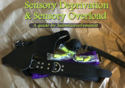submissivefeminist: Sensory deprivation is a kink involving a restriction of the senses. By depriving a submissive of their basic senses, sexual stimulation may feel much more intense to them. This can be done by depriving the submissive of any number