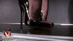 herheelslut:  The steep arch of a true single sole six inch stiletto heel can only be described as divine… They become even more heavenly when my HeelQueen’s silky hosed feet are riding those arches while “Her” cock is helplessly beneath Her soles!