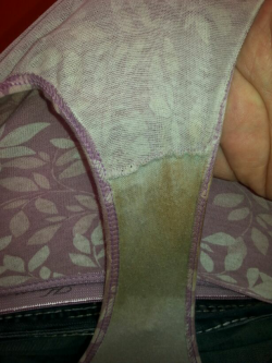 thefilthypantythief:  My new friend’s very filthy panty crotch…she’s a soccer mom who hates clean panties…so she does everything she can with her hairy mom pussy to make sure they aren’t clean!!! .piss…discharge …female ejaculate…its all