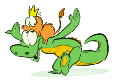 rattyarts:  OKAY it is spontaneous art/game project time! Gonna try to 100% Croc: Legend of the Gobbos, and make a little doodle every time I get to a significant point of the game! Wish me luck! Anyways here’s Croc and his dad 