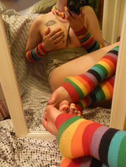 themissarcana:  boobies and rainbows