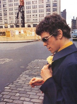 noitsnotlikeanyotherlove:  Lou Reed, NYC 1968 on John Cale and Betsey Johnsons wedding day