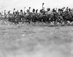 thepastsituation: Members of Ngati Tuwharetoa performing the peruperu (a haka with weapons), acknowledging the gift of Waitangi land to the nation by Lord Bledisloe, on the 6th of February, 1934. Taken by an unidentified photographer.