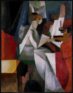kafkasapartment:  Woman at the Piano, 1914. Albert Gleizes. Oil on canvas 