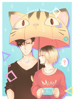 sherryandgin:  blbllblbbbll silly kenma was too engrossed in his game he didn’t even notice it was raining so kuroo!!!!! to the rescuewill be selling at smash flaps hands