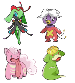 minue-art:  More Pokemon fusions but I coloured them in this time.   I don’t know which is my fave   