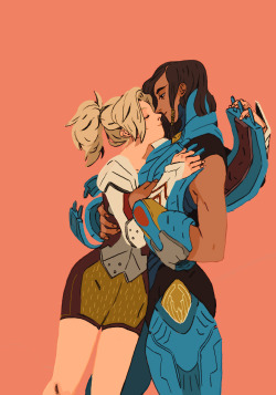 cy-lindric: Hey @sathinfection, happy birthday ! Here’s some sort of attempt at casual Pharmercy fluff xoxoxo