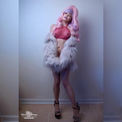 Pink is for party like a club kid, Rayven @flyestbird showing off her perky lady lumps. #photosbyphelps #photoshootideas #furry #pinkhair #lips #lingerie #tattoo #clubkid #edge #stylish Photos By Phelps IG: @photosbyphelps I make pretty people….Prettier.™