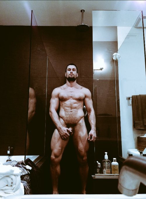 thumper339:  lastud4fun:  Got a big dick? Kik me at JAKEWHAAT.  Handsome, hot, bearded, sexy, HOT, muscular hunk wit’ all the right-size, man-junk, frontal components shown in a hot pix collage!  Wanna cuff, gag, rough this hot fucker up!  Then bare