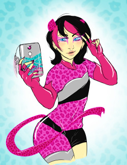 lair-of-the-sock: okAY BUT @cinderfelly &amp; I can’t stop talking about a SheZow x Miraculous Ladybug crossover thing &amp; just…. Here is my art contribution ;; Guy being a TOTAL BABE We kind of decided on the name Fuchsia Feline, I think?I mean,