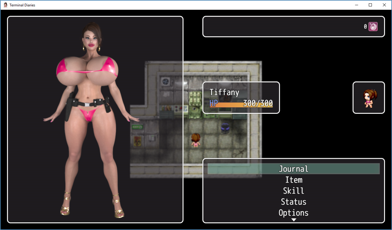 Screenshots from the current dev build of “Terminal Diaries“. A zombie hentai/porn