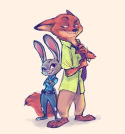 enabuns:Been seeing all this wonderful Zootopia content floating around the webs I got inspired to draw Nick and Judy! What a delightful movie 🐰🐺 #zootopia #characterart #nickandjudy #zootopiafanart&lt;3