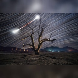 Bow Tie Moon and Star Trails #nasa #apod #moon #stars #lunareclipse #fullmoon  #timelapse #sky #night #hebeiprovince #china #northernchina #solarsystem #milkyway #galaxy #space #science #astronomy