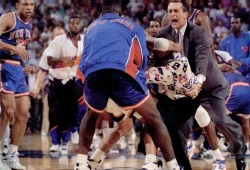 20 YEARS AGO TODAY |3/23/93| The New York Knicks &amp; Phoenix Suns brawl. The fight results in 贶K in player fines, most in NBA history at the time.  [Click the picture to watch the video]