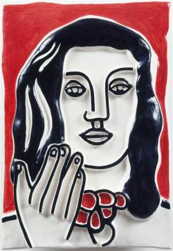 artist-leger:  Face by hand on a red background, Fernand Légerhttps://www.wikiart.org/en/fernand-leger/face-by-hand-on-a-red-background