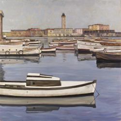 amare-habeo:    Leopold Hauer  (Austrian, 1896-1984)  White Boats (Weiße Boote), 1956   Leopold Museum, Vienna, Austria