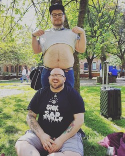 danish-bearcub:  My tummy tuesday picture with @hausofsevigny resting on my belly and it was taken by my good friend @cactusheadigster 😊🐻 . . . #tummytuesday #tummy #tuesday #manchester #sunny #happy #fun #goodfriends #lovelyfriends #gay #gaybear