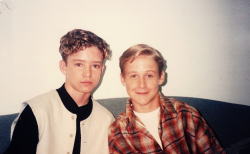 unimportant:  fuckyeahmcgosling:  Justin Timberlake &amp; Ryan Gosling - 1994  straight thuggin