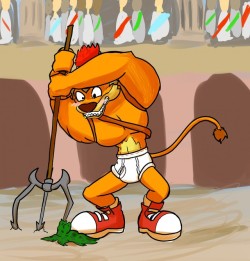 tetsukamonkey: Gotta love games like Crash N Sane Trilogy where tough guys like Tiny Tiger can be seen wearing some dorky tighty whities.  And thanks to a mishap with his pitchfork, you can see them better than ever on him :3 