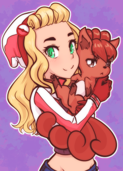Pokemon trainer Corretto!With her matching vulpix ❤