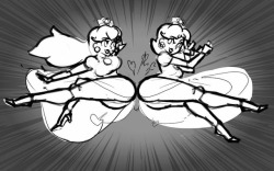 karlaaldana: Quick Sketch I did before my oc died….. I just had to do this piece… maybe some day I’ll finish it and add something in between them. I’m so fucking hype for Daisy in smash. #smash #smashbros #smashcake #twerkthatass #smashthatpussy