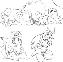 trainer-liviann: Some of Rinnie’s team! 99% sure Tyranitar is the reason Rinnei’s a bit of a size queen.