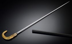 art-of-swords:  Horn-Handled Toledo Sword Cane Measurements: overall length 35 5/8” Medium: steel, bronze, wood, horn, ebony Inscriptions: blade marked “Toledo” The knobby handle, crafted of translucent horn, appears to sit atop the ebonised shaft,