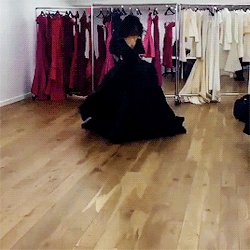 forthegothicheroine:  hellyeahrihannafenty: Rihanna at Zac Posen’s studio  #gothic heroines #look at that first gif #she is running away from a castle in the dead of night 