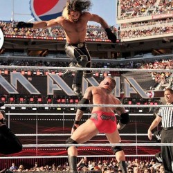 The Sickest RKO ever ! Randy cuts your head off Seth ! #wwe #wrestlemania31 #wrestling #sport #entertainement #ortonvsrollins #facevsfutur #snakevsarchitect #rkoouttanowhere #sickest #rko #ever