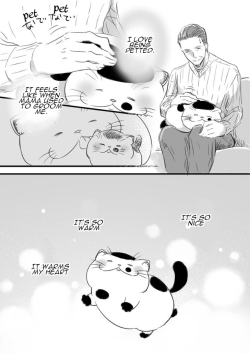 nurmuzdalifah: theguineapig3:    おじさまと猫　「スリスリ派」  Ojisama to Neko: “Nuzzle Buddies” Notes: “Nuzzle” may not be the most accurate translation for “surisuri,” but I thought it had a warm and fuzzy ring to it that