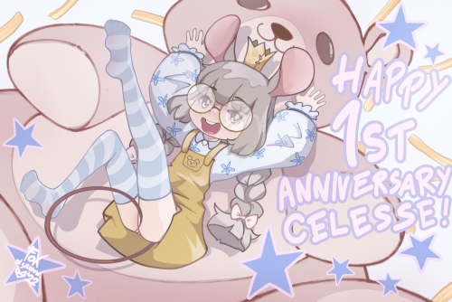 foxinshadow:Lil celebratory piece that I made for @CEL3SSE back in late March because it was their first anniversary as a vtuber 🐭🐭🐭Here’s to hopefully many more anniversaries, princess mouse 🌸🌸🌸
