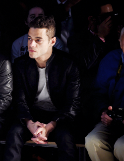 celebritiesofcolor:Rami Malek attends the John Varvatos S/S 2016 runway show during New York Fashion Week: Men’s at Skylight Clarkson Sq on July 16, 2015 in New York City.