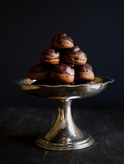 mysexywetworld:   Chocolate Profiteroles with Chocolate Passionfruit
