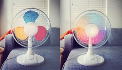 doityourselfproject:  Paint primary colors on fan wings 